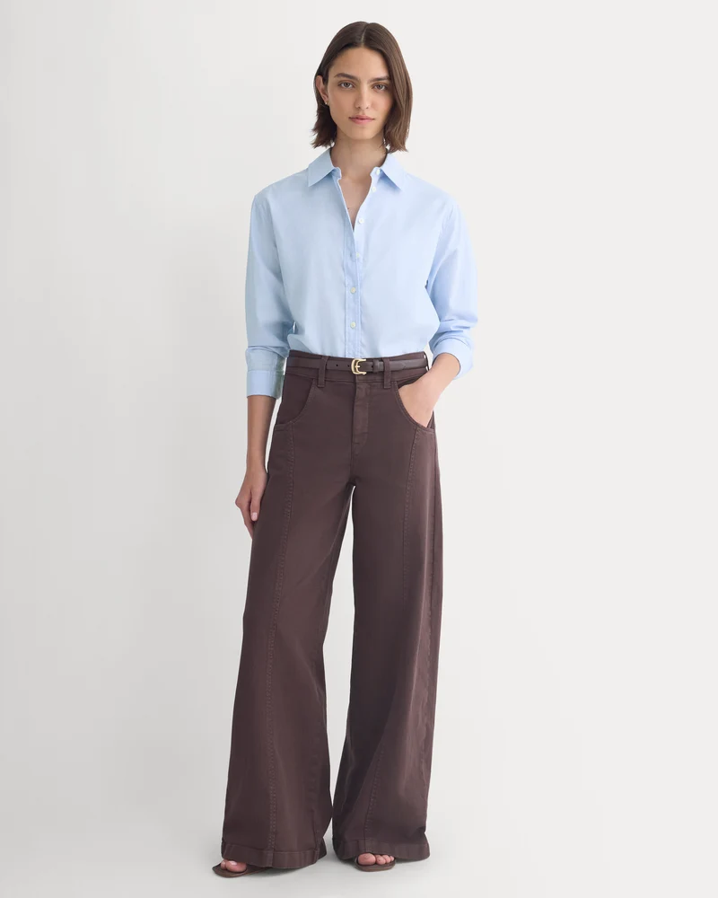 Utility Seamed Wide-Leg Pant | Coffee Bean | 30" Inseam