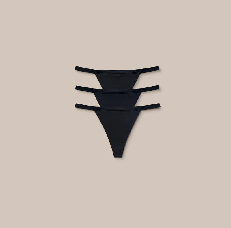 Basic G-string (3-Pack) - Svart
