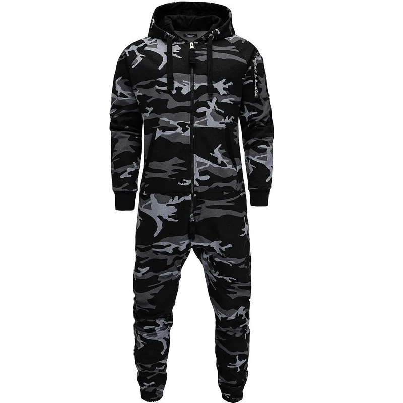 Camouflage svart Jumpsuit - Unisex Onesie Amaci & Sons