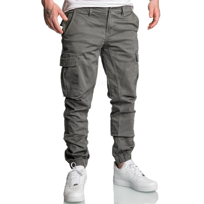 Gråa Chino Joggers med cargofickor