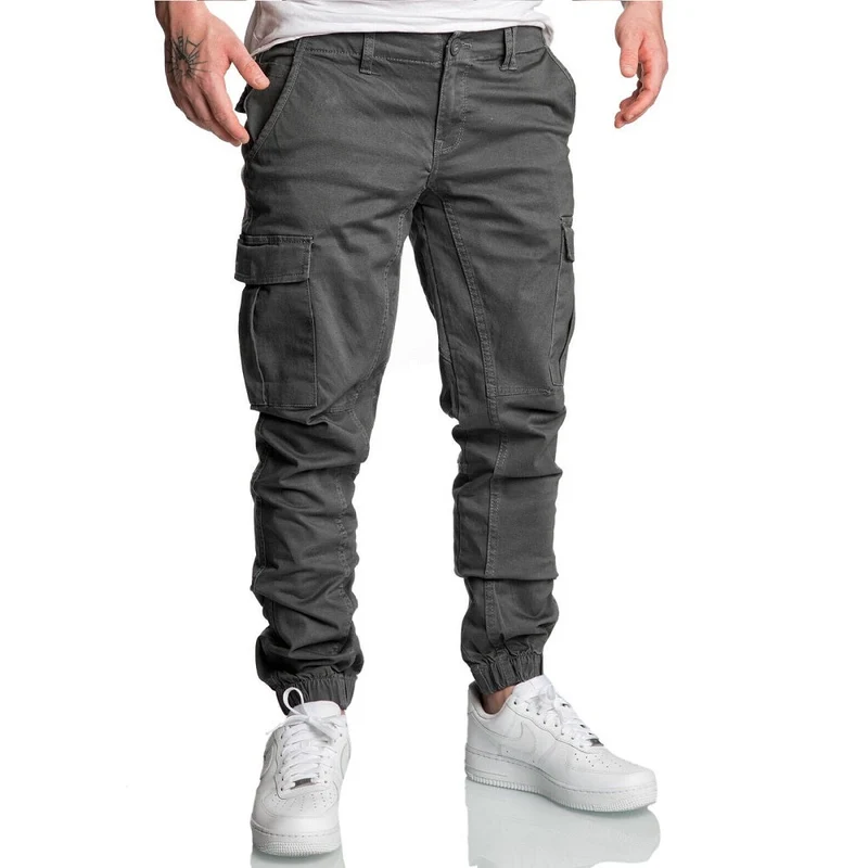 Antracitgråa Chino Joggers med cargofickor