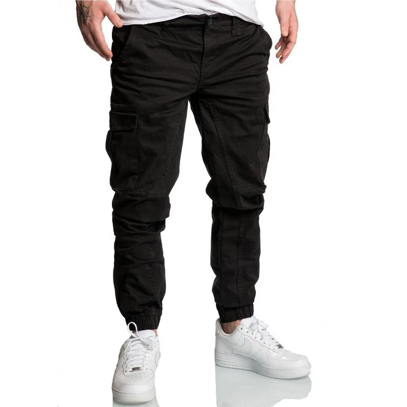Svarta Chino Joggers med cargofickor