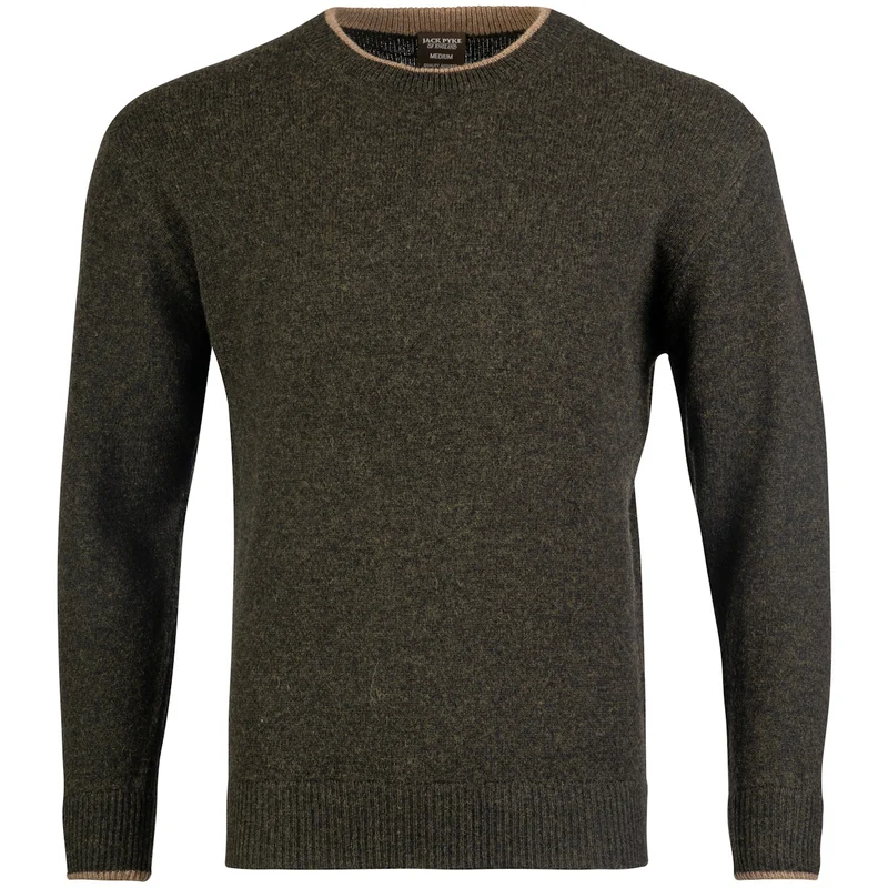 Jack Pyke Ashcombe Crewknit Pullover Dark Olive