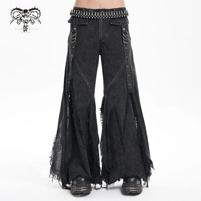 Gothic Ripped Rings Dubbbyxor för män
