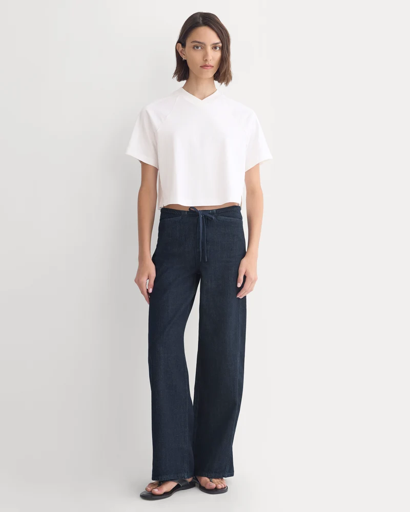 Low-Slung Tie-Front Jean | Dark Indigo
