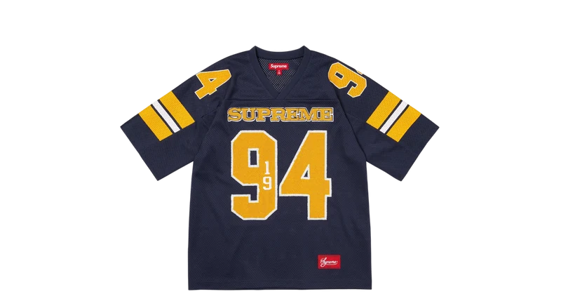 Supreme Sequin Football Jersey Navy (FW25)