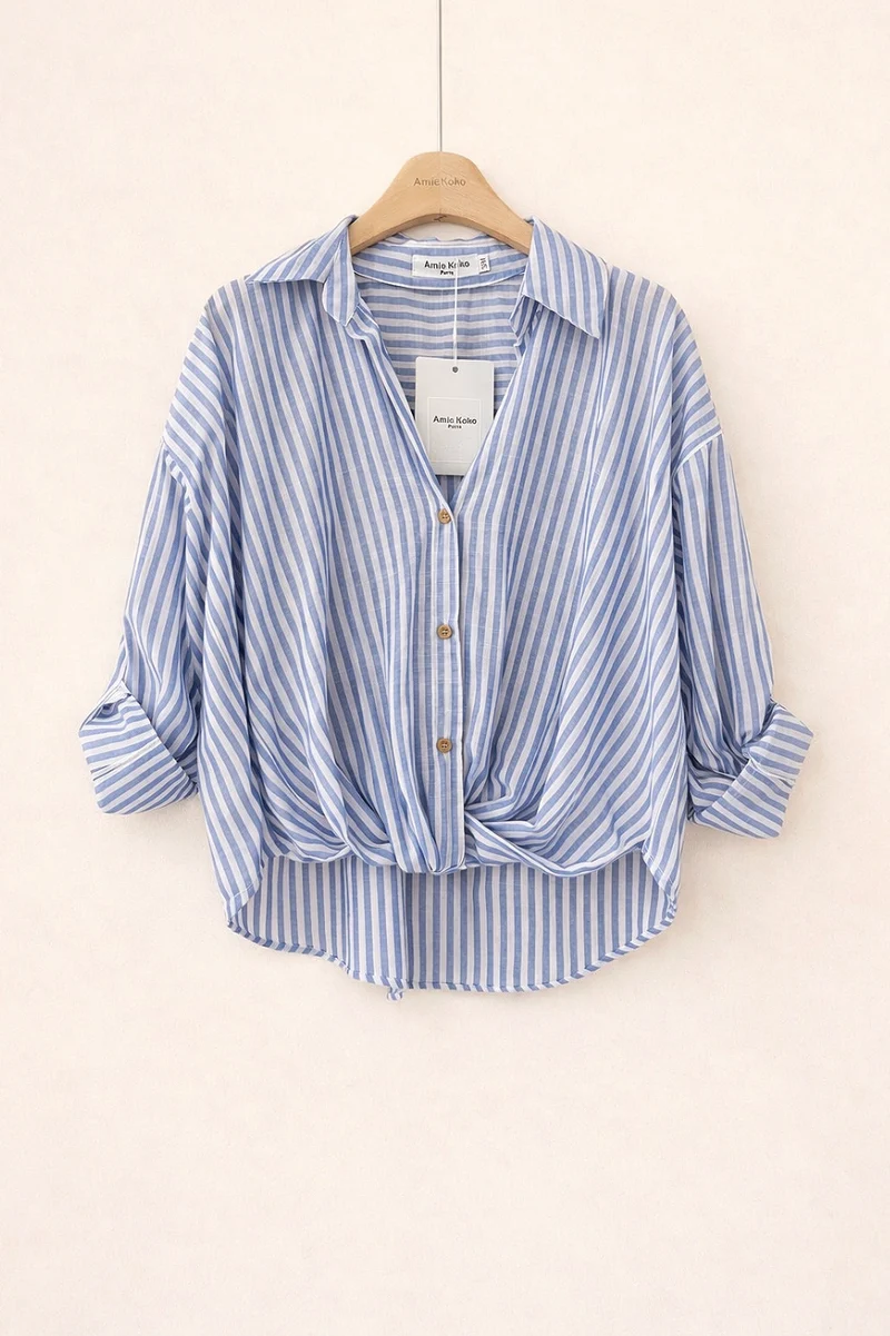 Skjorta med knut - Light blue