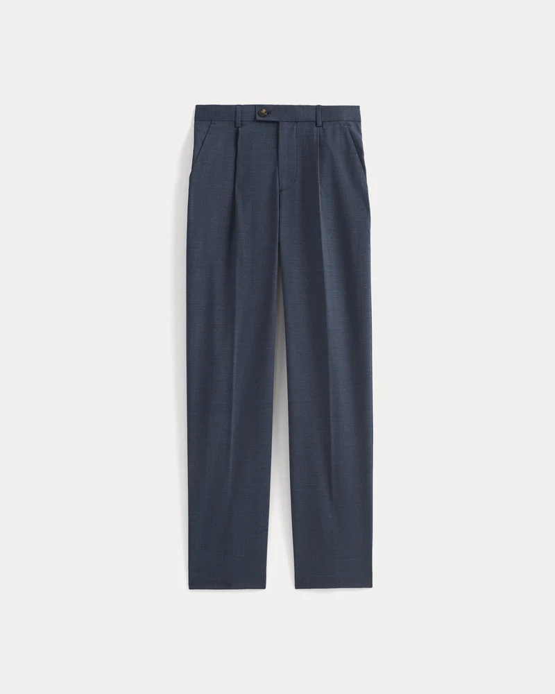 Tropical Wool Trouser | Heathered Navy