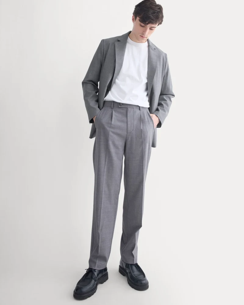 Tropical Wool Trouser | Heathered Grey