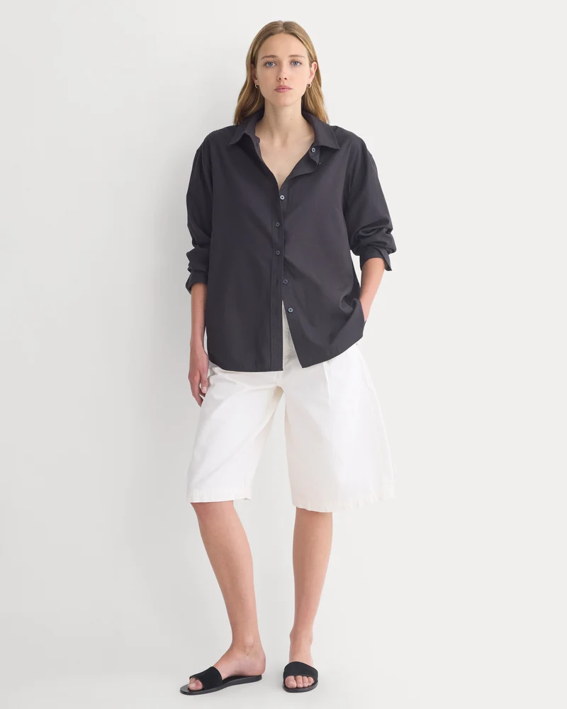 High-Rise Pleated Culotte | Bone/Cream