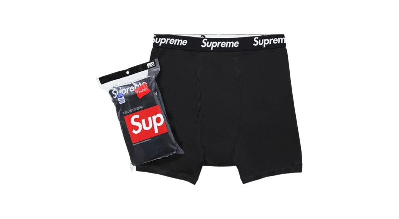 Supreme Hanes Boxers Black (4 Pack)