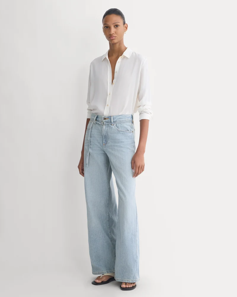Lightweight Loose Wide-Leg Jean | Light Indigo | Long