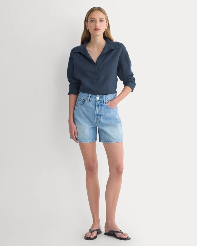 Way-High® A-Line Denim Short | Light Indigo