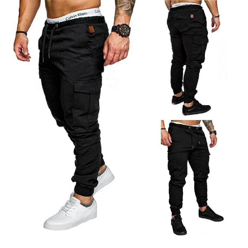 Chino joggers - chinos svarta Cargobyxor