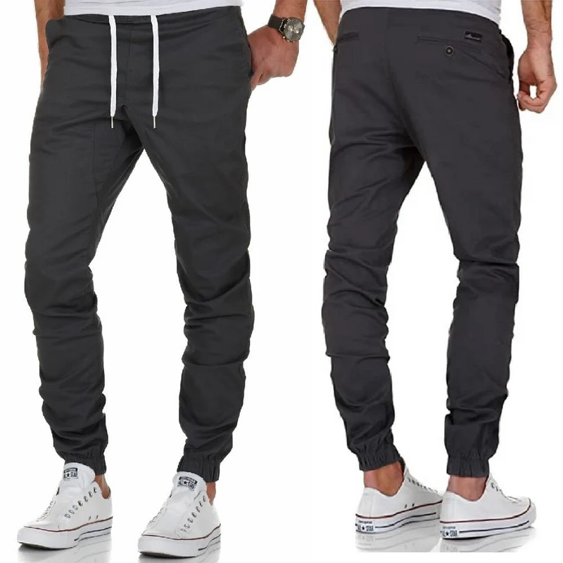 Antracitgrå Herr chinos med stretch