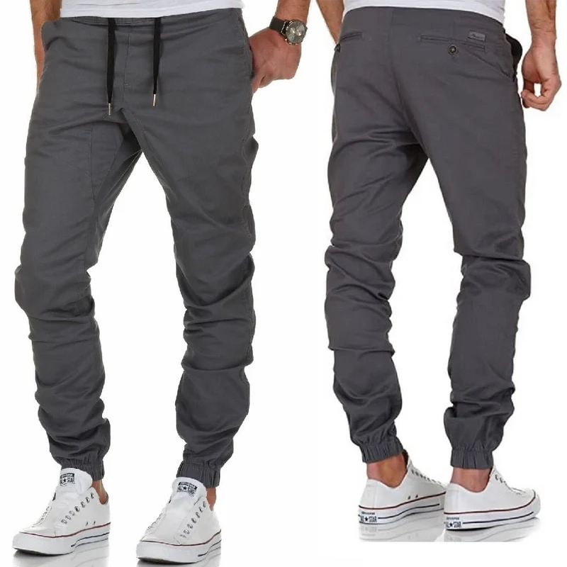 Mörkgråa Herr chinos med stretch