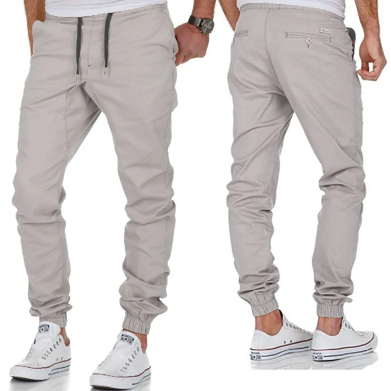 Ljusgråa Herr chinos med stretch