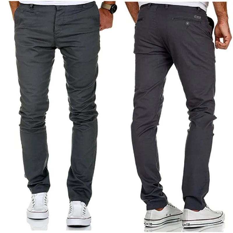 Antracitgrå Chinos Slim Fit med stretch