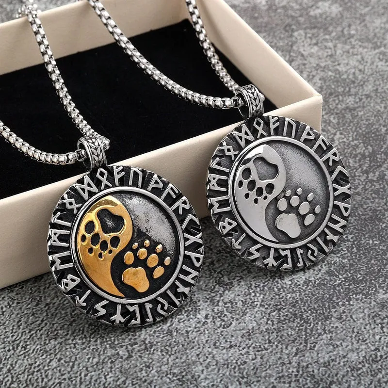 Herrhalsband med punkrunor och tassar
