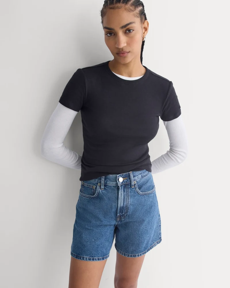 Way-High® A-Line Denim Short | Ocean