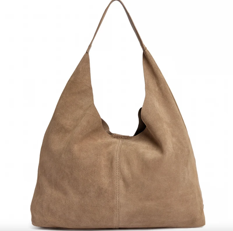 Shopper i mjukt mocka - Sand