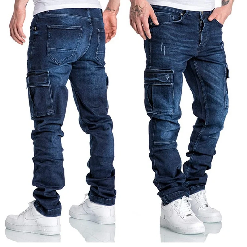 Jeans Regular Fit cargofickor mörkblå