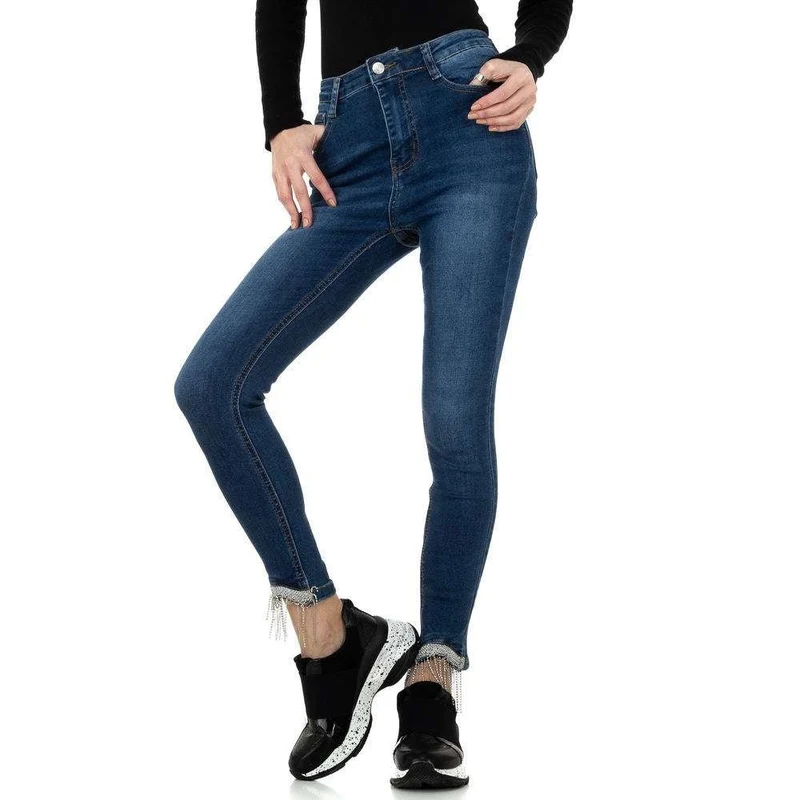 Damjeans med hög midja och stretch