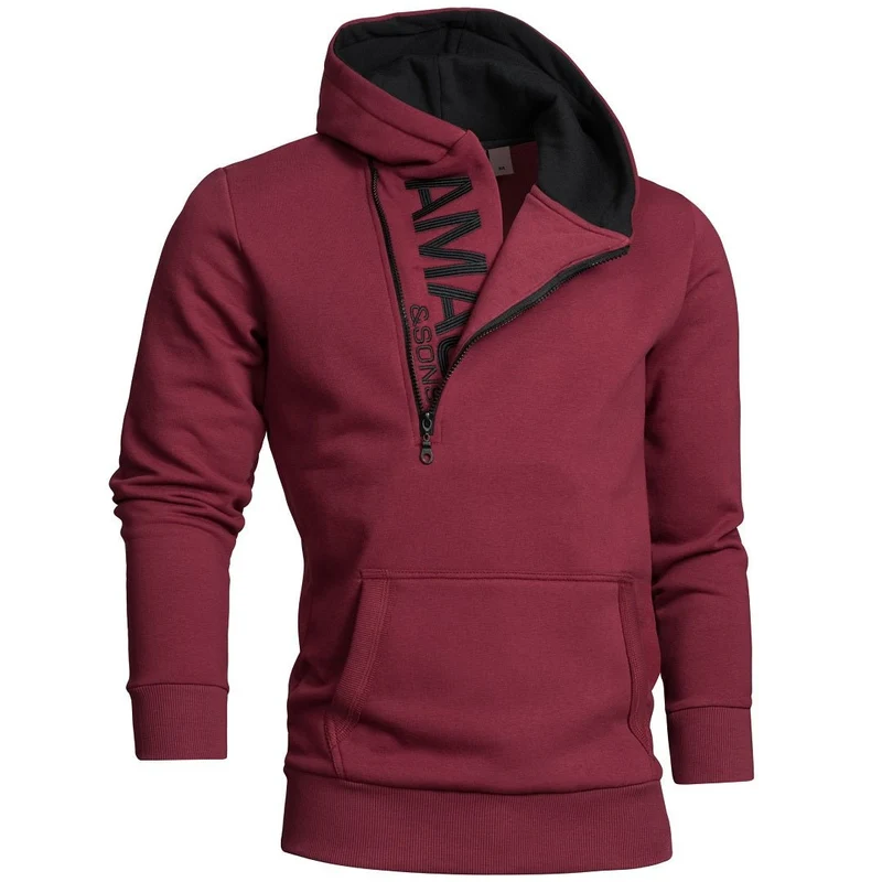 Half Zip Hoodie Vinröd/Svart
