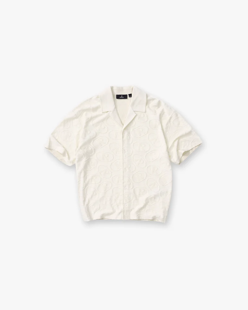 All Over Print Towel Shirt - Aged White