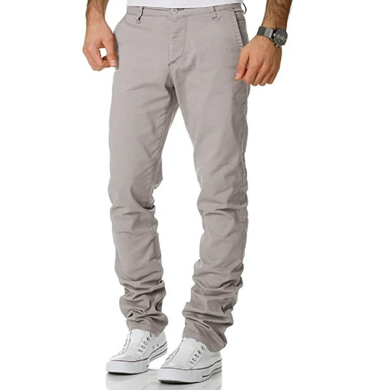 Chinos ljusgråa Regular slim stretch