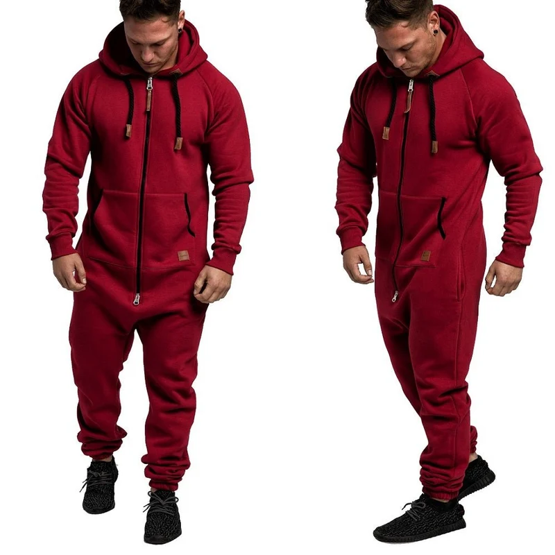Röd onesie jumpsuit unisex