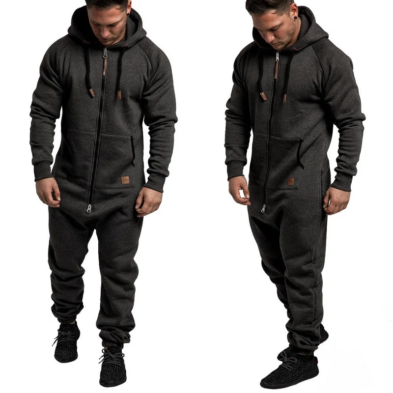 Mörkgrå onesie jumpsuit unisex