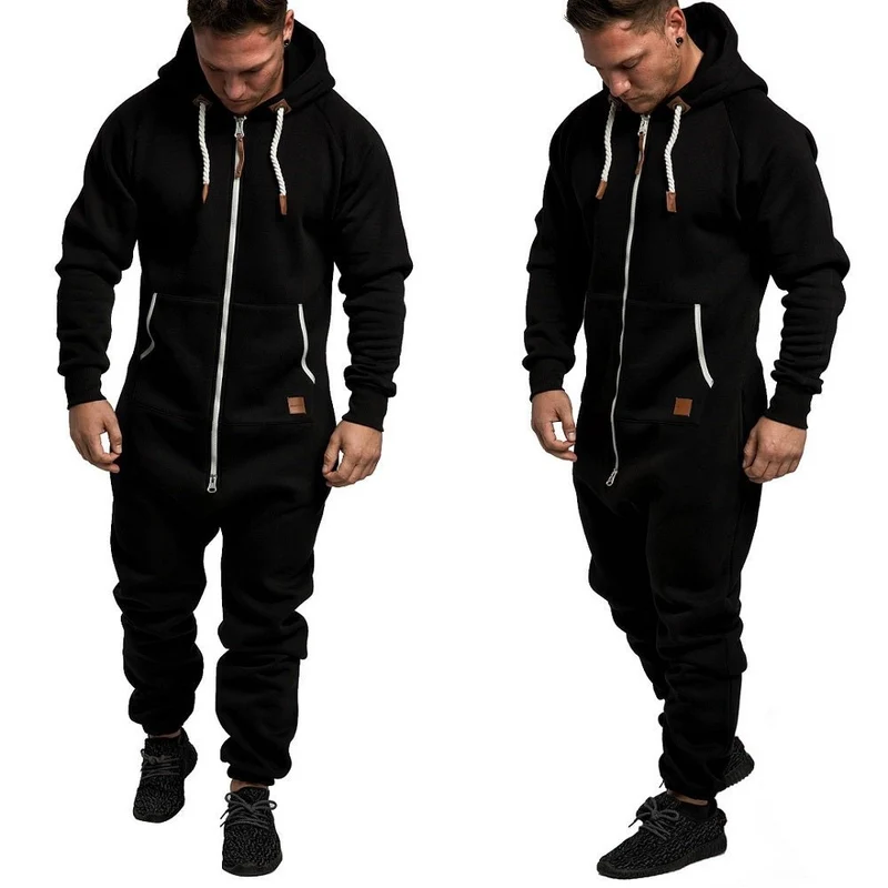 Svart onesie jumpsuit unisex