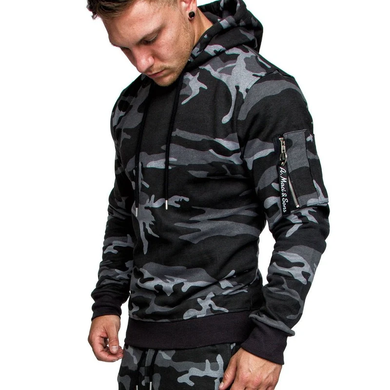 Camouflage huvtröja Svart 4003