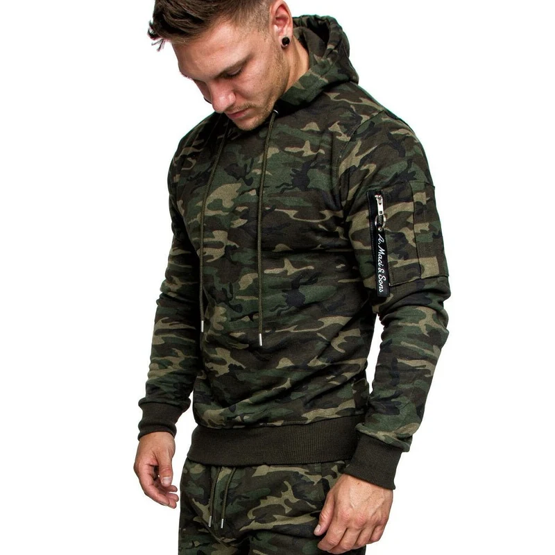 Camouflage huvtröja Khaki 4003