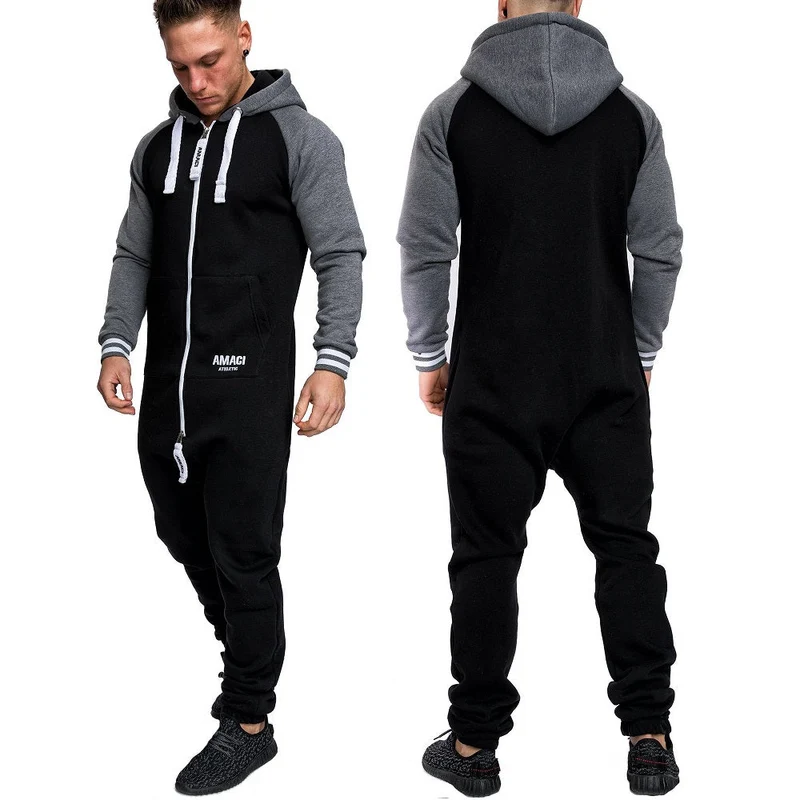 Svartgrå onesies overall jumpsuit