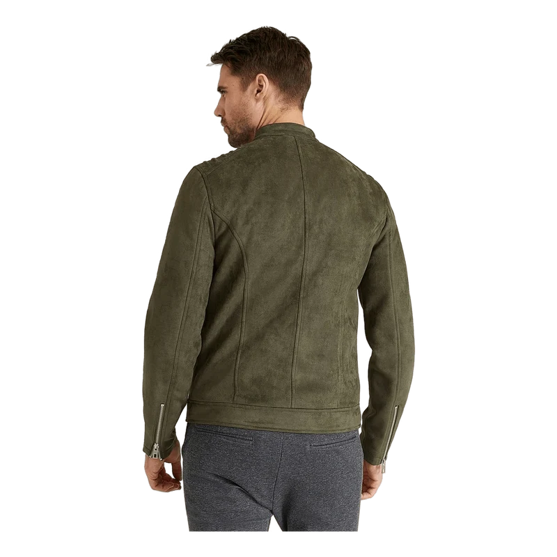 Fake Suede Racer Jacket