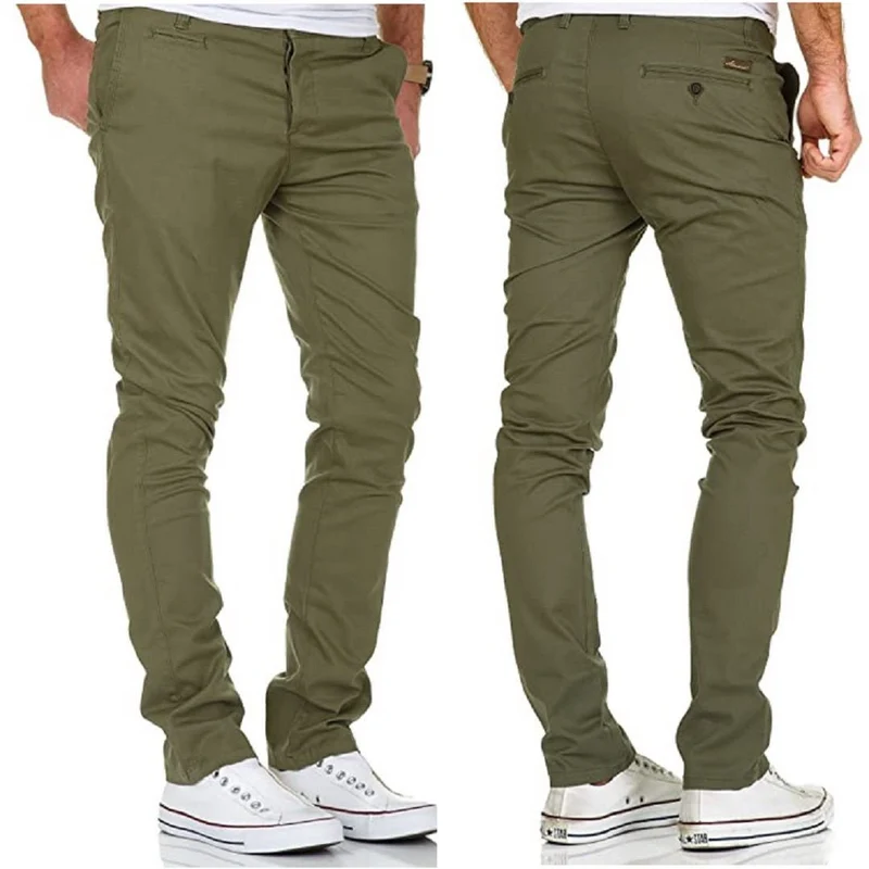 Olivgröna Chinos Slim Fit med stretch