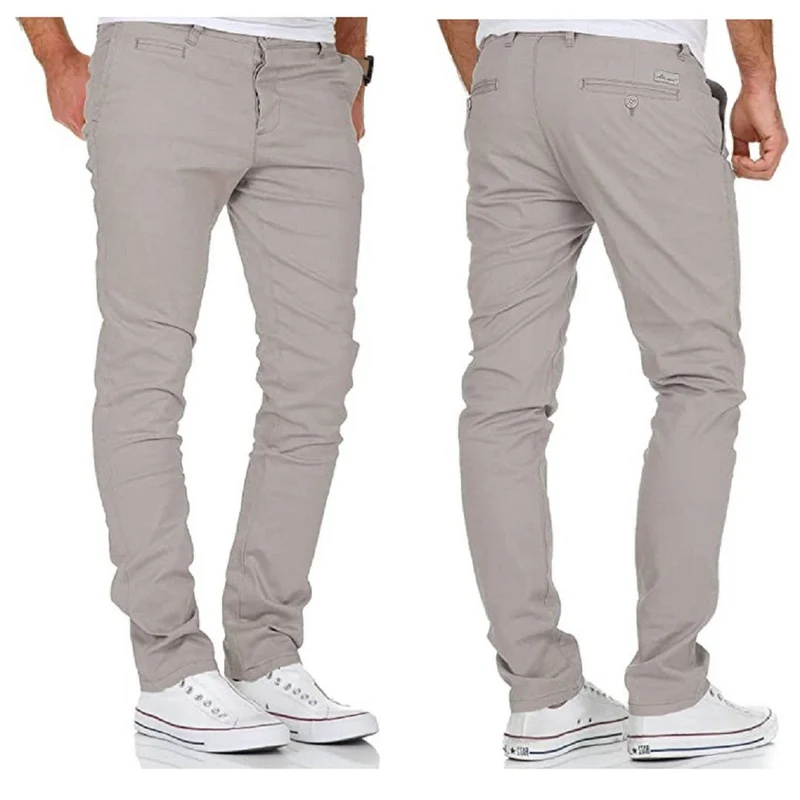 Ljusgrå Chinos Slim Fit med stretch