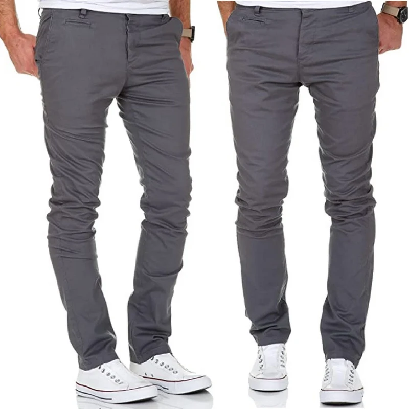 Gråa Chinos Slim Fit med stretch