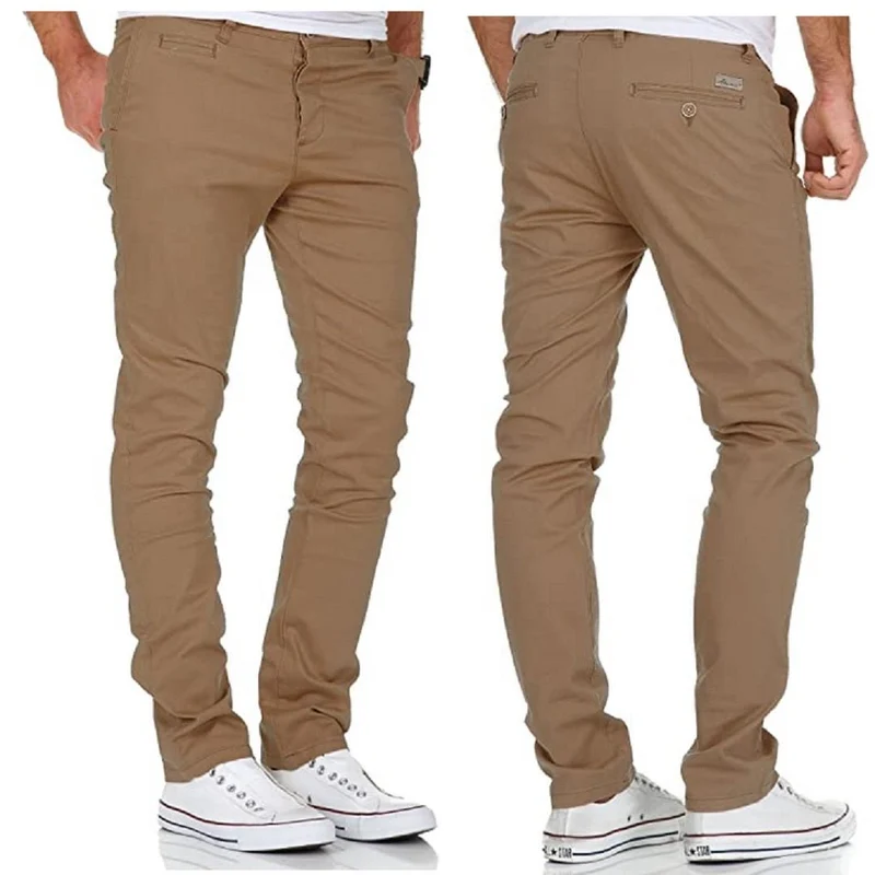 Chinos beiga Slim Fit med stretch