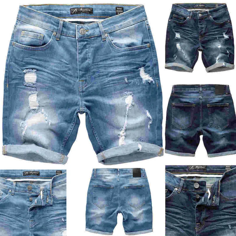 Jeansshorts Herr – Slitna Sommarshorts i Stretch