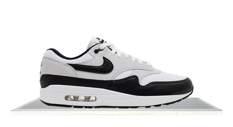 Air Max 1 White Pure Platinum Black Leather