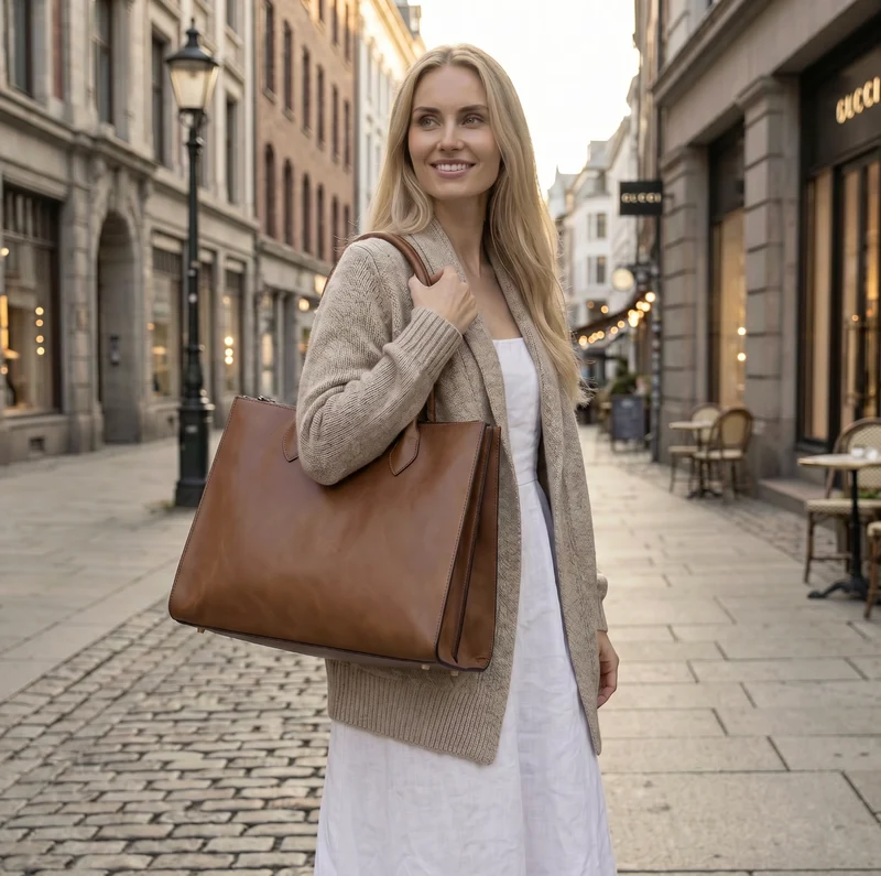 Axelväska Ora Big - Cognac