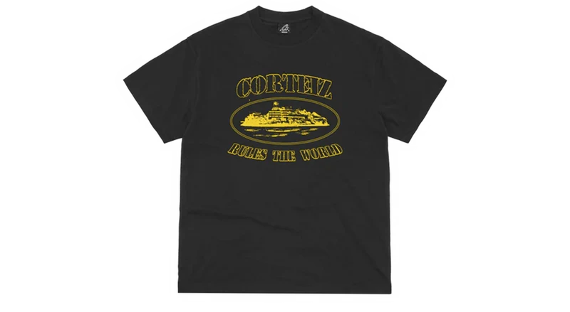 Corteiz OG Alcatraz Tee Black/Yellow