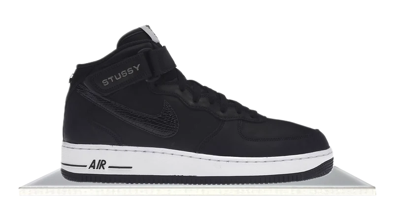 Air Force 1 Mid Stussy Black White