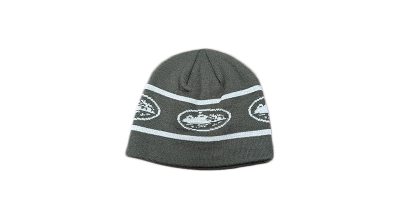 Corteiz Repeat Alcatraz Beanie Khaki Green