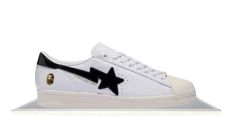 Adidas Superstar Vintage Bape White Black