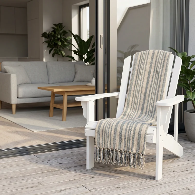 Plaid SKAGEN - Blå rand