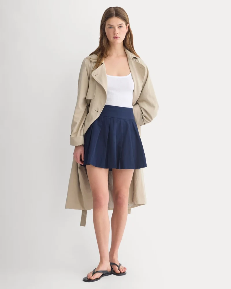 Utility Pleated Mini Skirt | Navy
